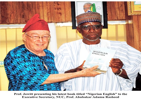 Prof. Jowitt Presents ‘Nigerian English’ to Prof. Rasheed